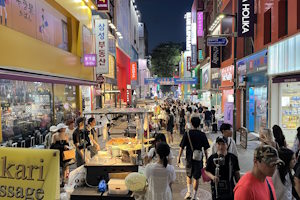 Buying Street Food at a Night Market